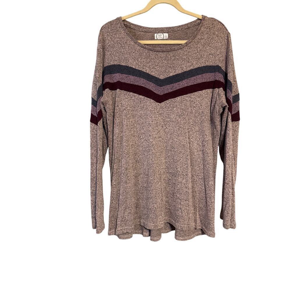 Maurice's 24/7 Striped Chevron Long Sleeve pullover sweater